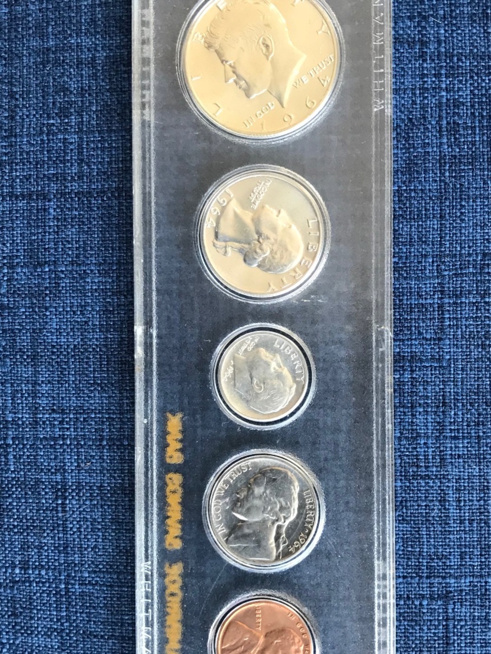 1964-D U.S. Uncirculated Five Coin Set in Whitman Plastic Case - 90% Silver